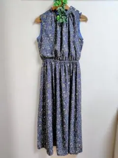 オリーブ デ オリーブ 花柄ノースリーブロングワンピース M