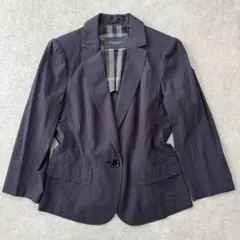 バーバリー ロンドン テーラードジャケット シングルボタン ネイビー 七分袖 紺