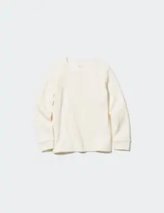 ユニクロ　極暖ヒートテックコットンワッフルクルーネックTシャツ160