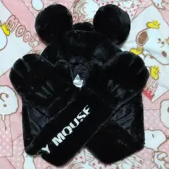 ミッキーマウス　マフラーキャップ　ディズニー