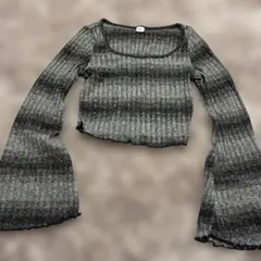 SHEIN ストライプ フレア袖 トップス 10-11Y