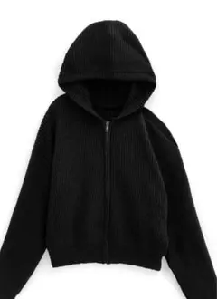 カットアウトジップニットパーカーGRL