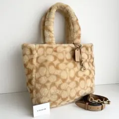 コーチ COACH ハンドバッグ 2way トート シアリング ボア