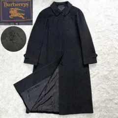 極美品✨バーバリー 金タグ シャドーホースチェック ロングカシミヤコート グレーのサムネイル