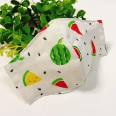 ハンドメイドマスク＊子供用＊ダブルガーゼ＊すいか＊スイカ＊西瓜