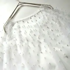 パール チュール シアー ウェディングケープ ブライダル 二次会 前撮り