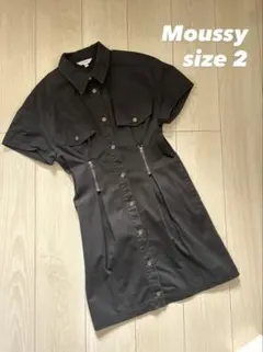 moussy デニム ワンピース 黒ワンピース サイズ2