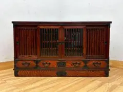 T8633展示品☆岩谷堂箪笥☆整理箪笥☆サイドボード☆欅☆南部鉄器金具