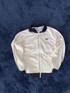 Reebok ジップアップジャケット S ホワイト/ネイビー