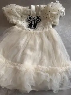 キッズ フォーマルドレス ホワイト 花柄 リボン