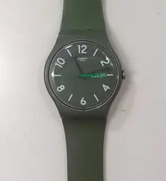 Swatch アナログ腕時計 ラバーベルト オリーブ