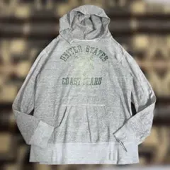 デニムダンガリー170グレーフード付トレーナーused加工パーカーフーディー