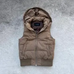 イング［M］上品カジュアル◎秋のレイヤード◎フード取外し可◎ダウンブレンドベスト