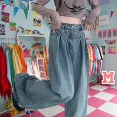 ワイドパンツ ジーパン ワイドデニム デニムパンツ ビンテージ デニム ジーンズ