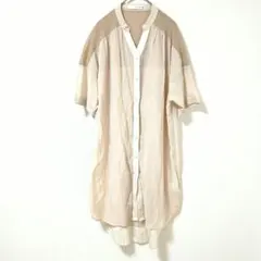 ブージュルード　半袖 ロングシャツ ブラウス ベージュ系　38 ヘムラインのサムネイル
