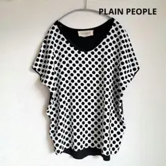 即購入OK！PLAIN PEOPLE フロッキードット　半袖シャツ　水玉