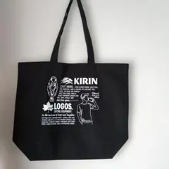 【8/11日値下げ新品】 KIRIN ロゴ入り ブラック トートバッグ 非売品のサムネイル