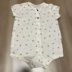 赤ちゃんの城 チェリー柄ロンパース ボディオール 70cm 現行品