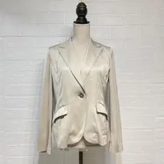 espritmur 11号 テーラードジャケット ストライプ 光沢 ベージュ系