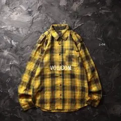 VOLCOM ネルシャツ オンブレチェック　イエロー