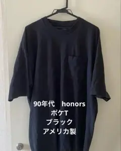 90年代　HONORS 無地　ポケットTシャツ　アメリカ製のサムネイル