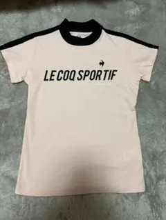 LE COQ SPORTIF ピンク ロゴ入りシャツ　ゴルフウェア