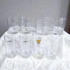 グラスセットロゴ入り10点＋ロゴ無し1点　昭和レトロ