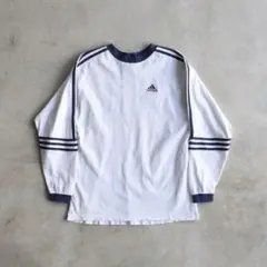 90s adidasアディダス 長袖Tシャツ ロンT ホワイトM ヴィンテージ