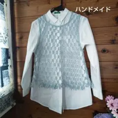 ハンドメイド 透かし編みベスト