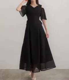 CENEA 2wayVネックシアーコルセットワンピース