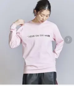 FOCUS ON THE GOOD 長袖Tシャツ ピンク