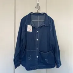 ダークデニムジャケット ボタン付き
