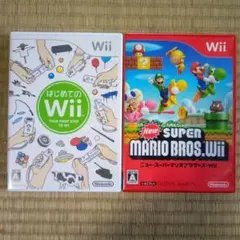 wiiソフト　はじめてのwii&ニュースーパーマリオブラザーズwii