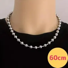 メンズ ステンレスボール 60cm チェーンネックレス 8mm 玉 シンプル