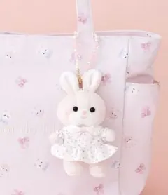 吉徳 クリーミーうさぎチャーム メゾンドフルール吉徳レトロぬいぐるみこれくしょん