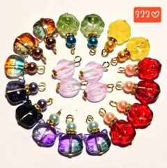 322♡ガラス猫と肉球チャームコネクター