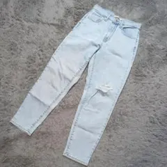 ★b1081 Levi's リーバイス ライトブルーハイウエストテーパードデニム