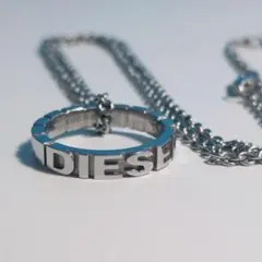 DIESEL ロゴ ネックレス シルバーカラー