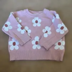 花柄ピンクニットセーター　9-12month