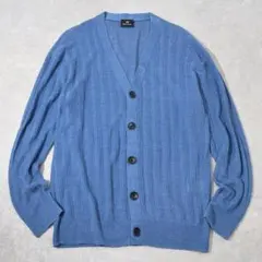 PS Paul Smith 麻100％ リネン ニット カーディガン ブルーMのサムネイル