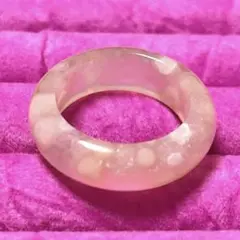 （635)桜メノウ◆桜瑪瑙◆くりぬきリング◆指輪◆18号◆天然石
