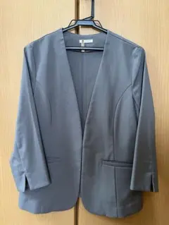 グレー ノーカラージャケット フレアスカートMセット