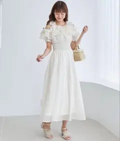 Ribbon Jacquard Tiered Frill Dressミストレアス - メルカリ