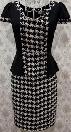 Belsia 千鳥柄ワンピ キャバ ラウンジ ナイトドレスハウンドトゥース 美品