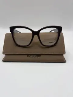 超美品　バーバリー　Burberry メガネ　ブラウン　べっ甲 バーバリー BURBERRYスクエア型メガネBE2344（エジソン）べっ甲柄