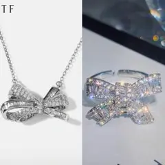 SHEIN シーイン ちょう結び リボン ネックレス リング指輪 高みえ