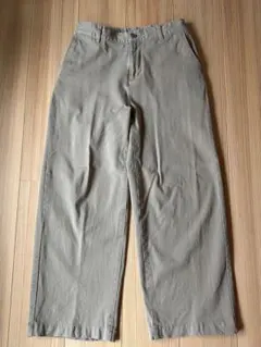 無印良品チノ ストレッチ ワイドパンツ レディースM ベージュ