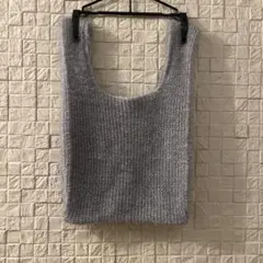 GU ラメニットバッグ　シルバー　トートバッグ