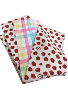 兵児帯(芯なしで柔らかい素材) いちご柄とパステル柄(表裏)