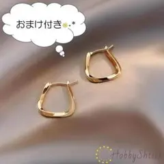 ◎セール中◎ デザイン フープピアス ゴールド (RP0300-G)